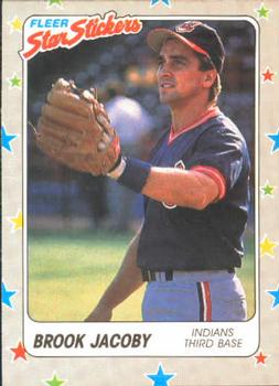 1988 Fleer Sticker Baseball Cards        020      Brook Jacoby